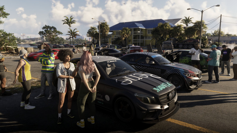 Srečanje avtomobilov v GTA6.