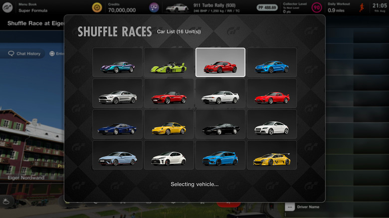 Posnetek zaslona Shuffle Races v Gran Turismo 7