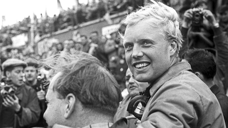 Mike Hawthorn, Ivor Bueb, 24 ur Le Mansa, Le Mans, 12. junij 1955. Mike Hawthorn, srečni zmagovalec tragične dirke Le Mans leta 1955.