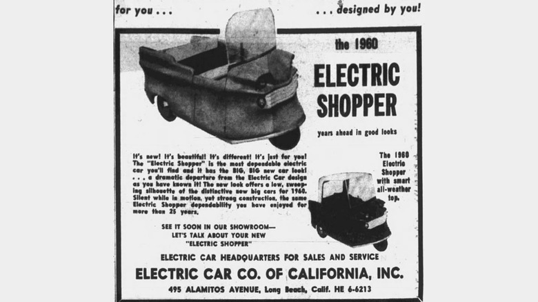 Izrezek iz številke časopisa Independent z dne 14. aprila 1960 za Electric Shopper iz leta 1960, ki oglašuje "let naprej v dobrem videzu."
