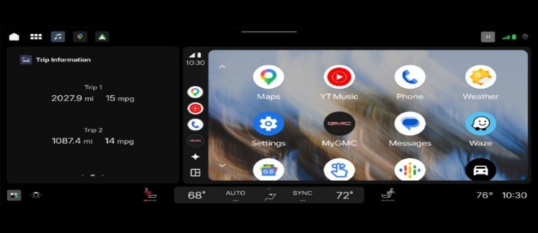 Posnetek zaslona Android Auto, ki se izvaja v novem infotainment sistemu GM.