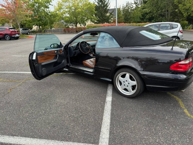 Slika odprtih voznikovih vrat kabrioleta Mercedes-Benz CLK 430 iz leta 2001